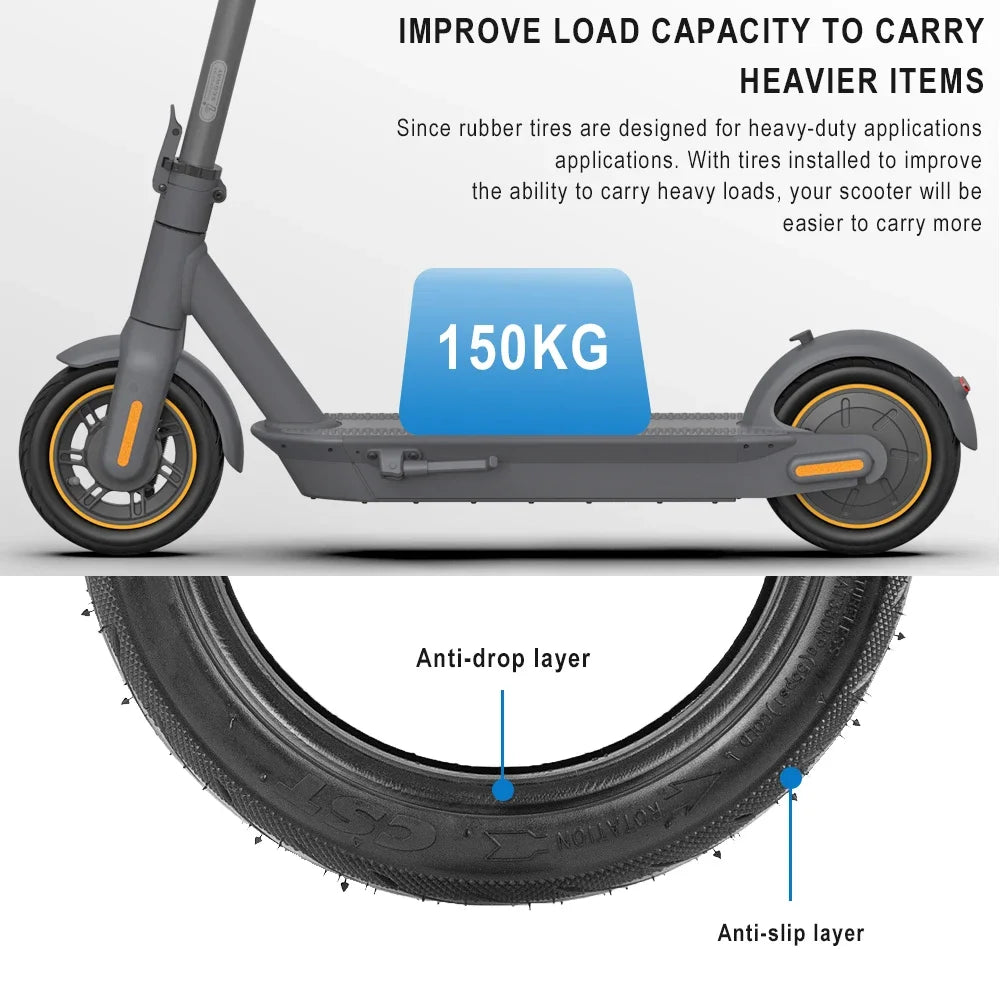 60/70-6.5 tubeless-rengas Segway Ninebot Max G30 / G30D / G30P -sähköpotkulaudalle – 10" etu- ja takarengas, ulkorengas