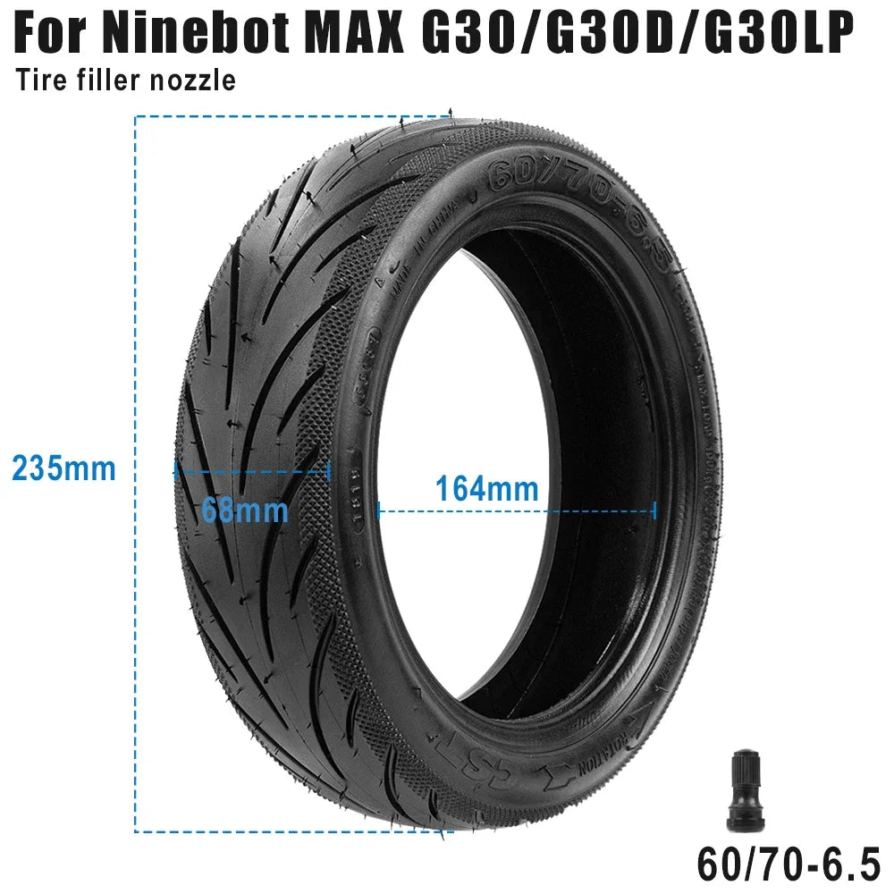 60/70-6.5 tubeless-rengas Segway Ninebot Max G30 / G30D / G30P -sähköpotkulaudalle – 10" etu- ja takarengas, ulkorengas