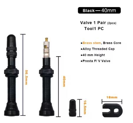 Polkupyörän venttiili Kestävä metalliseos messinkiydin F/V Presta MTB Bike Tubeless Rengassuutin
